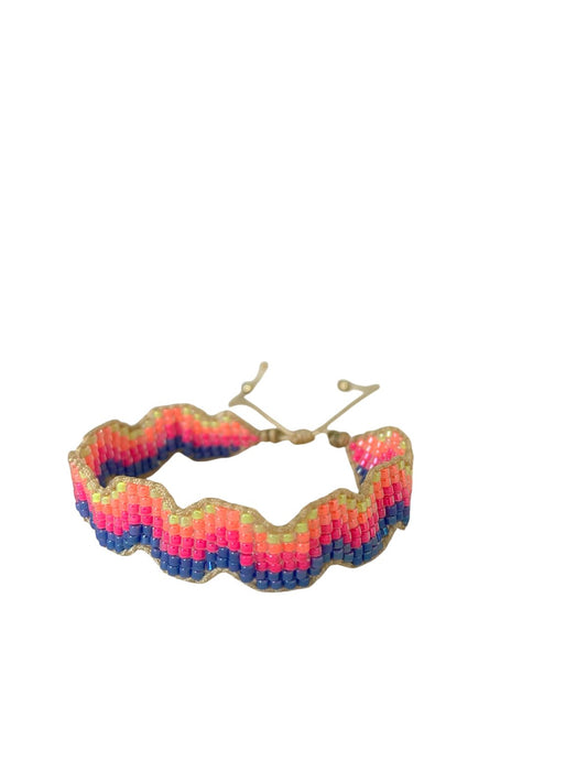 Zigzag Miyuki Lila y Fuscia